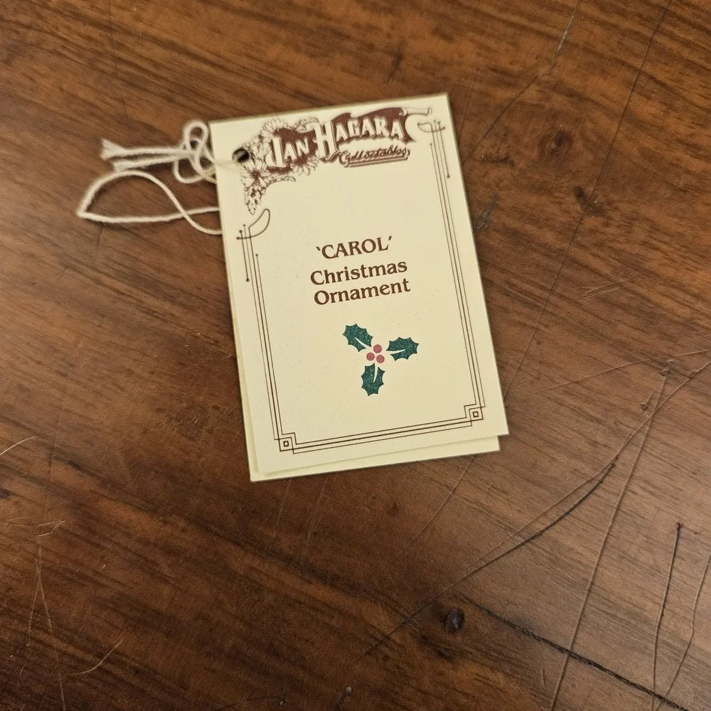 Vintage 1980s Limited Edition Jan Hagara Carol Christmas Ornament Original‎ Box